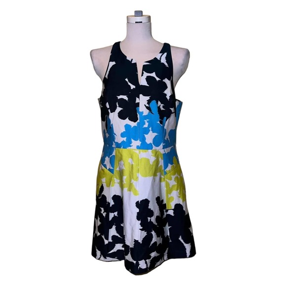 Milly Multicolored Racerback Floral Dress Sleeveless Size 14 - Picture 1 of 5